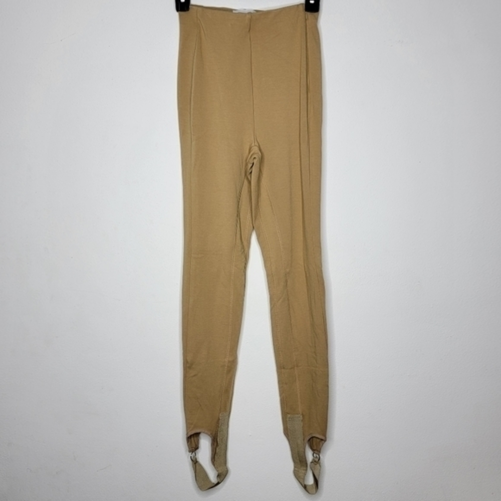 Babaton 1-01 Aritzia Size 2 Solid Tan Womens Skinny Leg Foot Strap Stirrup Pants